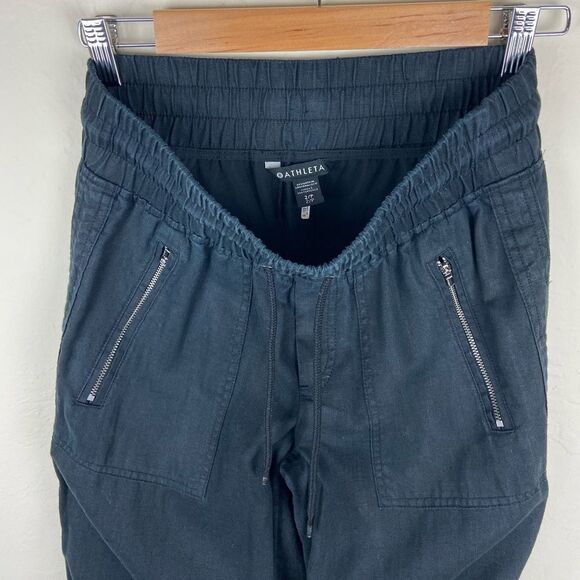 Athleta Cabo Linen Wide Leg Pant - Black - Picture 8 of 8